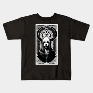 Occult Nun of the evil coven Horned Lilith priestess wiccan esoteric tee shirt Kids T-Shirt